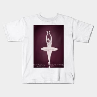 The Swan Ballerina in Tutu Kids T-Shirt